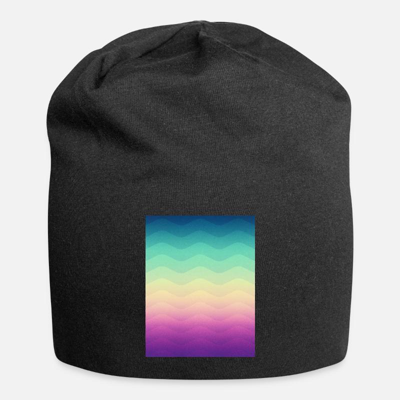 Géométrie Waves minimales (Rainbow) - Phone Case - Bonnet en jersey - noir