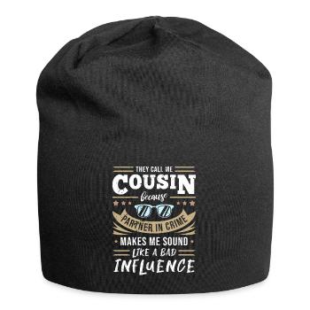 Cousin - Partner In Crime & Bad Influence - Jersey-Beanie - Schwarz - Vorne