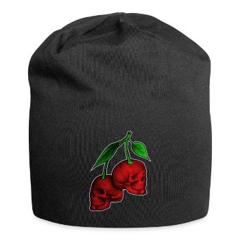 Cherry Skull Large - Jersey Beanie - black - Front