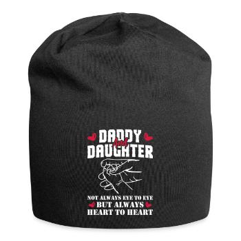 Daddy And Daughter Always Heart To Heart - Jersey-Beanie - Schwarz - Vorne