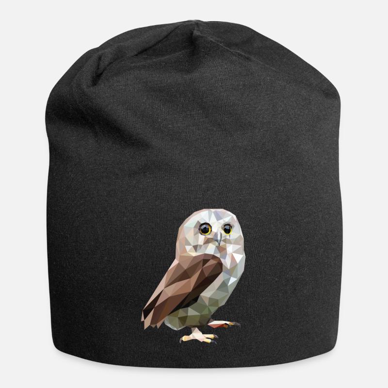 Eule - Jersey-Beanie - Schwarz