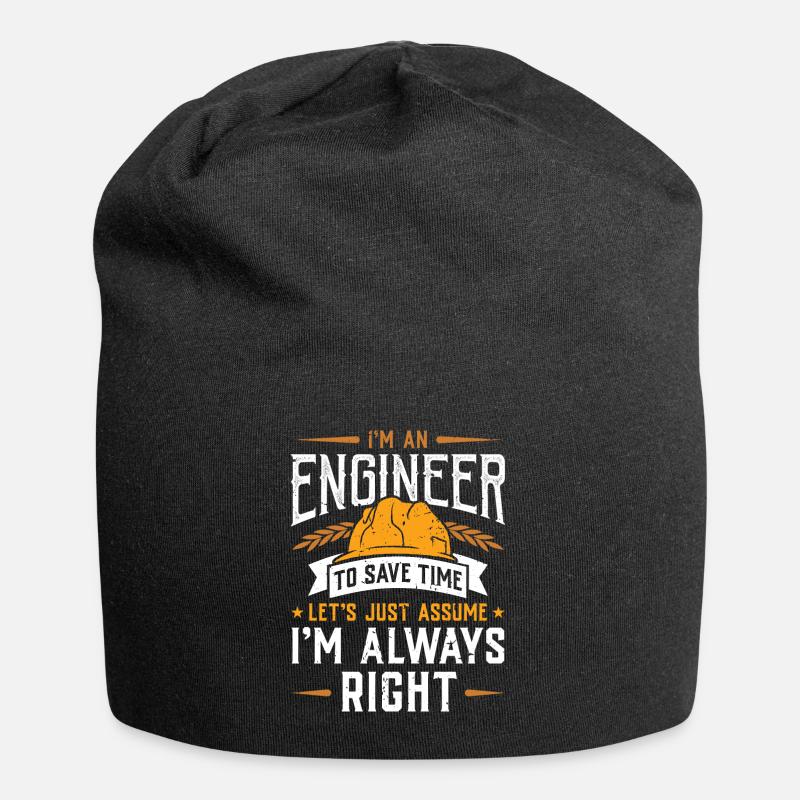 I'm An Engineer ... I'm Always Right - Jersey Beanie - black