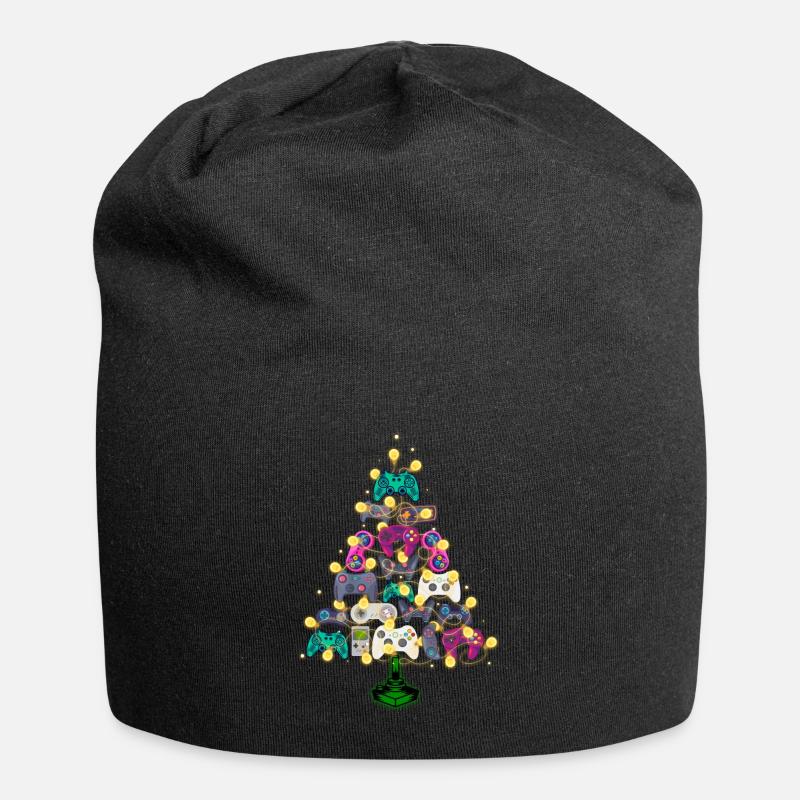 Christmas Tree Gamer - Jersey Beanie - black