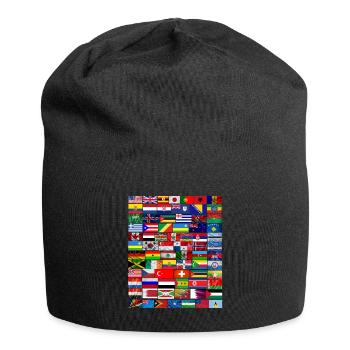 Drapeaux du monde entier 2 - Bonnet en jersey - noir - Devant