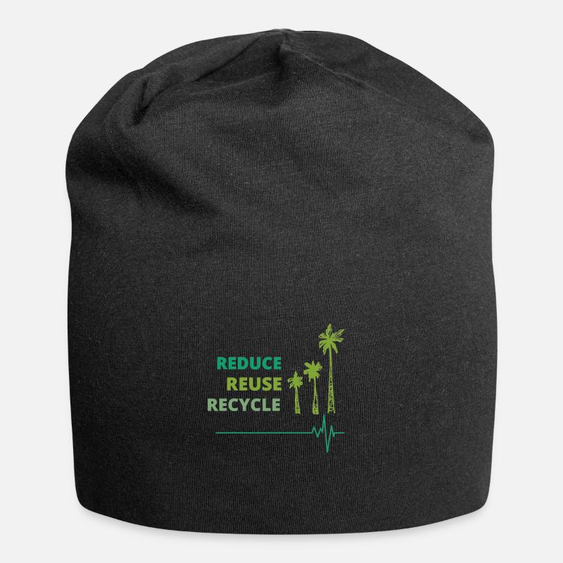 Environmentally friendly: Reduce, Reuse, Recycle. - Jersey Beanie - black