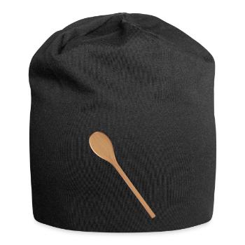 Cuillères en bois Cuillères de cuisine pour vos propres textes et recettes - Bonnet en jersey - noir - Devant