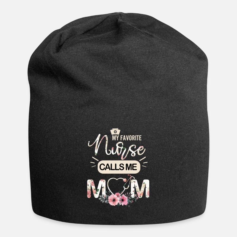 Meine Lieblingskrankenschwester nennt mich Mama - Jersey-Beanie - Schwarz