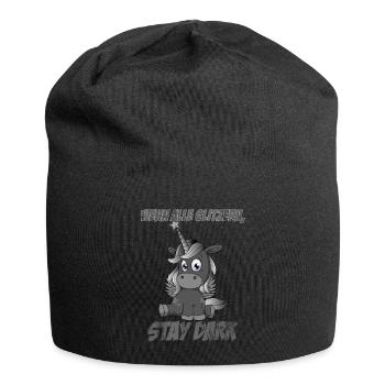 Wenn alle glitzern, stay dark | Dunkles Einhorn - Jersey-Beanie - Schwarz - Vorne
