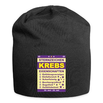 Sternzeichen Krebs - Jersey-Beanie - Schwarz - Vorne