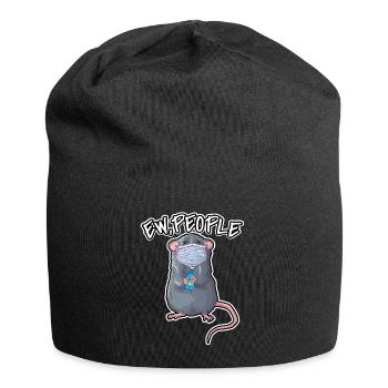 EW People Lustiger Ratten Spruch Farbratte - Jersey-Beanie - Schwarz - Vorne