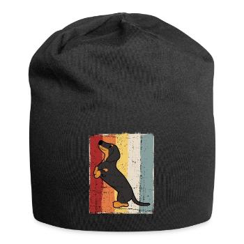 Dachshund retro dachshund dachshund shorthaired dachshund - Jersey Beanie - black - Front