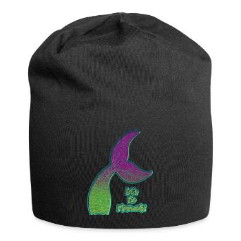 Nageoire de sirène colorée - Bonnet en jersey - noir - Devant