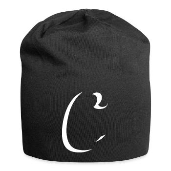 Abstraktes Farbenspiel auf Leinwand - Jersey-Beanie - Schwarz - Vorne