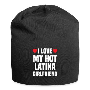 J'aime mon copain cadeau copine latina chaude - Bonnet en jersey - noir - Devant