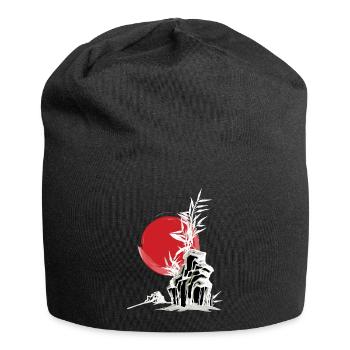 Japon Asie Bamboo Sun Kanji simple nature - Bonnet en jersey - noir - Devant