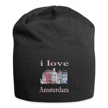 I Love Amsterdam Ich liebe Amsterdam - Jersey Beanie - black - Front