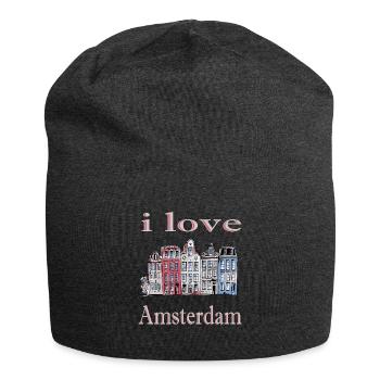 I Love Amsterdam Ich liebe Amsterdam - Jersey-Beanie - Anthrazit - Vorne