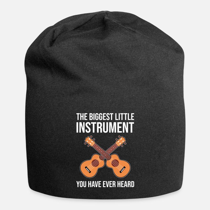 Ukulele - Jersey-Beanie - Schwarz