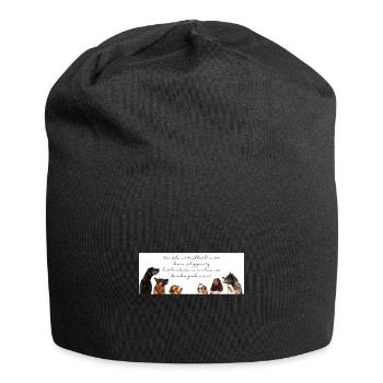 Living with a dog - Jersey Beanie - black - Front