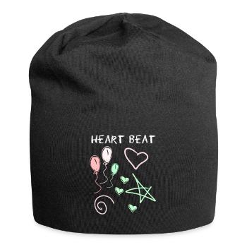 Battements cardiaques avec la craie - Bonnet en jersey - noir - Devant