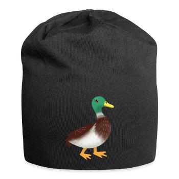 Einfache Mallard Ente Hand gezeichnet - Jersey-Beanie - Schwarz - Vorne