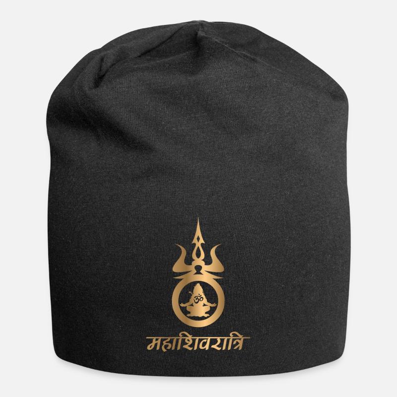 Shiva Meditation Gold Version - Jersey-Beanie - Schwarz