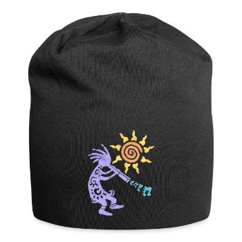 Native American Kokopelli Musican With Flute 1 - Jersey-Beanie - Schwarz - Vorne