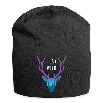 Deer - Stay Wild - Jersey Beanie - black - Front