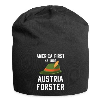 America First Austria Förster Spruch Waldarbeiter - Jersey-Beanie - Schwarz - Vorne