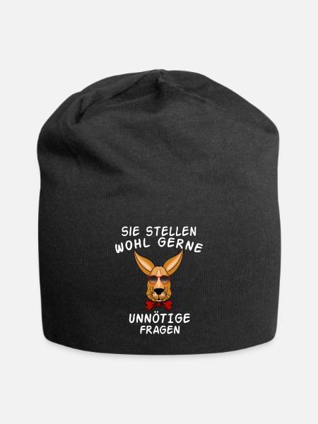 Känguru mit Sonnenbrille - Jersey-Beanie - Schwarz