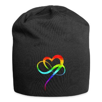 Homo love CSD rainbow heart polygamy IDAHOBIT - Jersey Beanie - black - Front