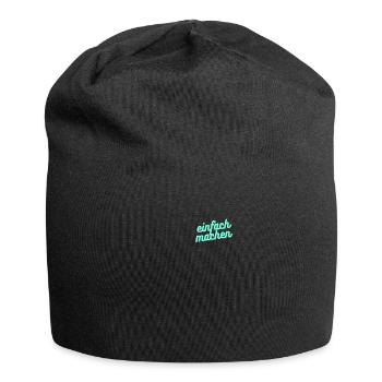 einfach machen - Jersey-Beanie - Schwarz - Vorne