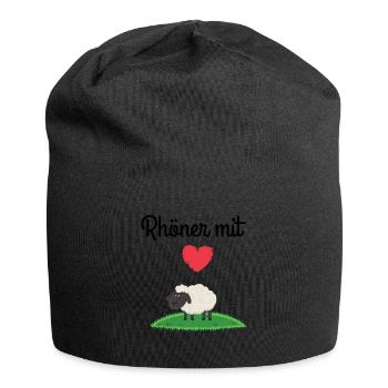 Rhön Schaf Rhönschaf Herz Hessen Wiese Schafe - Jersey-Beanie - Schwarz - Vorne