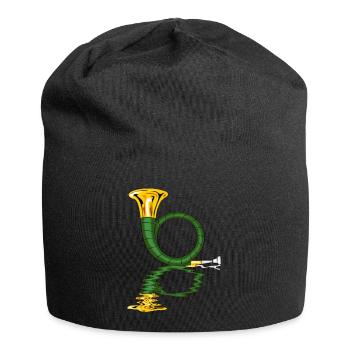 hunting horn hunters blow musicians - Jersey Beanie - black - Front