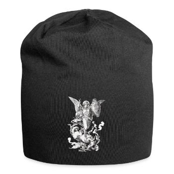 Erzengel Sankt Michael bekämpft den Drachen - Jersey-Beanie - Schwarz - Vorne