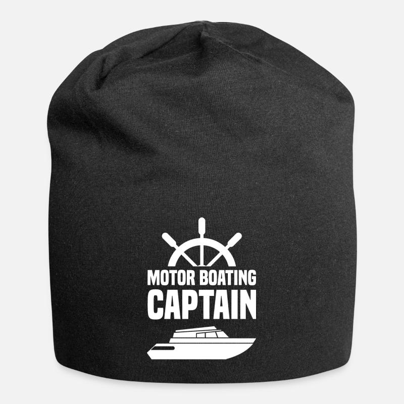 Motor Boat Capitain Boat Ship - Jersey Beanie - black