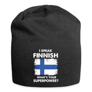 speak finnish superpower - Jersey Beanie - black - Front