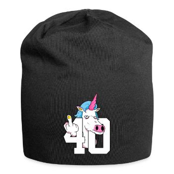 40. GEBURTSTAG EINHORN - Jersey-Beanie - Schwarz - Vorne