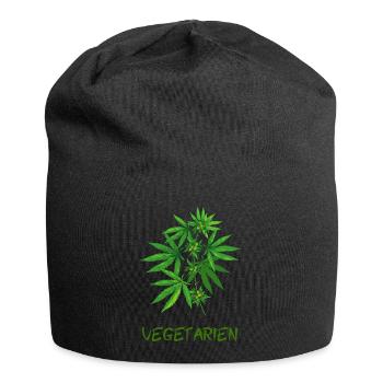 vegetarian cannabis - Jersey Beanie - black - Front