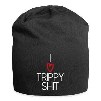I love heart trippy stuff funny saying - Jersey Beanie - black - Front