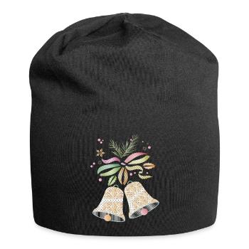 Weihnachtsglocken in zarten bunten Farben - Jersey-Beanie - Schwarz - Vorne