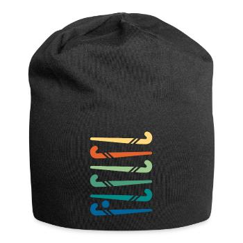 Bâtons de hockey colorés - Bonnet en jersey - noir - Devant