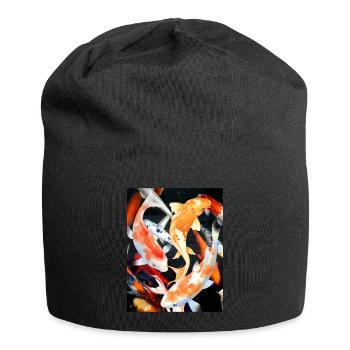 Koi-Karpfen - Jersey-Beanie - Schwarz - Vorne