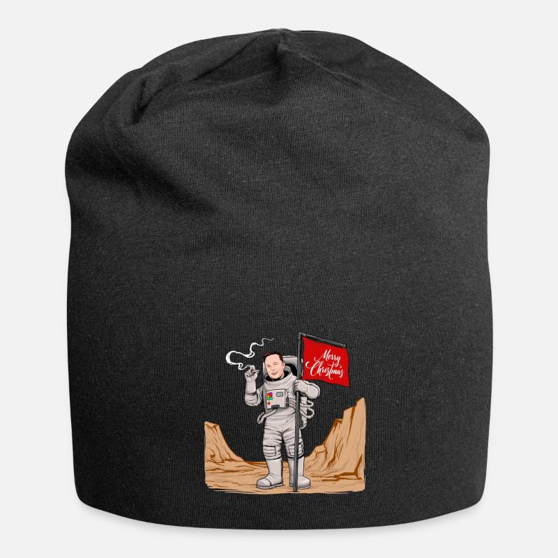 Merry Christmas Space - Bonnet en jersey - noir