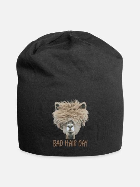 Bad Hair Day - Jersey-Beanie - Schwarz