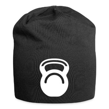 Hantel gewichte icon - Jersey-Beanie - Schwarz - Vorne