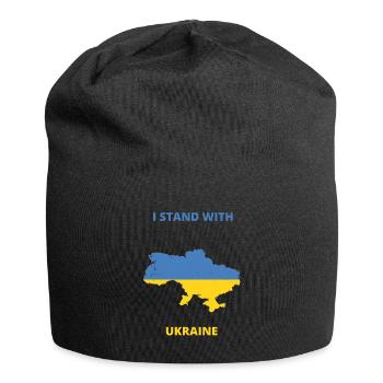 I stand with Ukraine - Jersey Beanie - black - Front