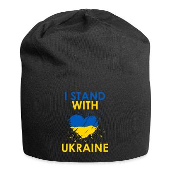 I Stand With Ukraine Herz - Jersey-Beanie - Schwarz - Vorne