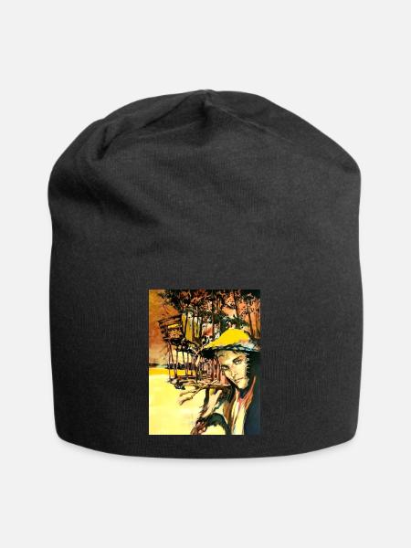 Kunst Gemälde - Jersey-Beanie - Schwarz