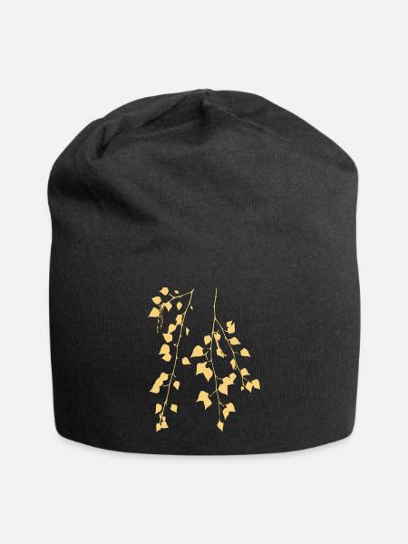 Branche de bouleau - Nature - Durable - Arbre forestier - Bonnet en jersey - noir